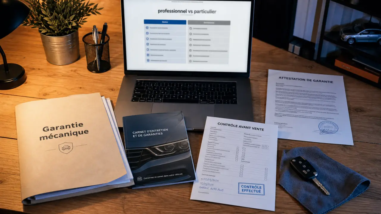 Achat voiture occasion professionnel : documents de garantie et contrôle avant vente