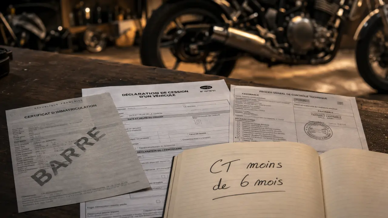Peut on vendre une moto sans CT : carte grise barrée et preuve CT moins de 6 mois